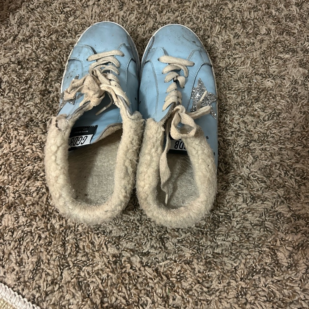 Authentic Golden Goose  Sneakers with Glittering Silver Star